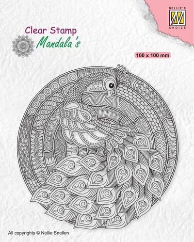 Nellie Snellen Mandala's Clear Stempel Mandala Peacock