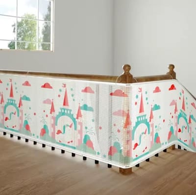 "2 Meter" Kinder Veiligheidsnet voor Trap & Balkon – Nylon Beschermnet – Binnen & Buiten – Duurzaam en Wasbaar – Valbeveiliging voor Baby’s & Peuters