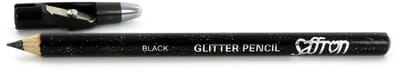 Saffron Glitter Oogpotlood - Black (met puntenslijper)