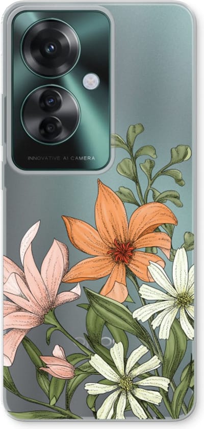 Case Company® - Hoesje geschikt voor Oppo Reno 11 F hoesje - Floral bouquet - Soft Cover Telefoonhoesje - Bescherming aan alle Kanten en Schermrand