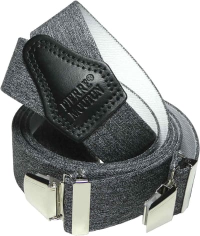 Pierre Mouton Sterke Bretel - Bretels - Volwassenen - Heren - Denim Grijs - 120cm - 3 brede clips - M - L