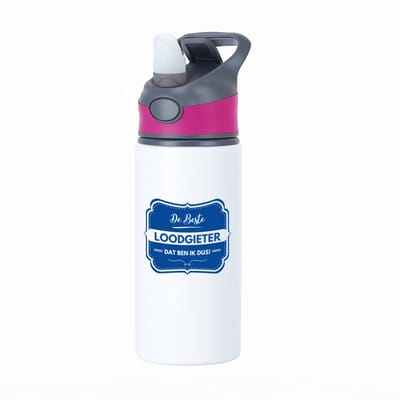 Hacebo® - De beste loodgieter waterfles met rietje roze - Loodgieter - loodgieters - werk - afscheidscadeau - verjaardagscadeau - kado - water fles - 650ML