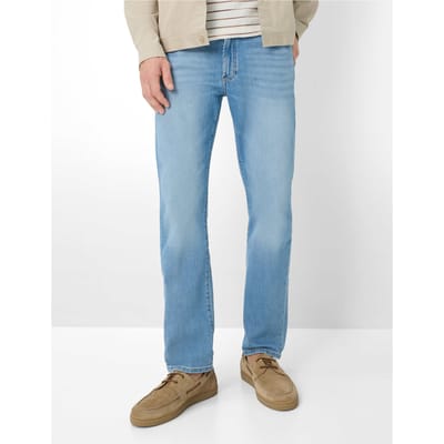 Brax Heren Jeans  Style CLINT WARM DAYS BLUE USED, denim lichtblauw, maat 36/32
