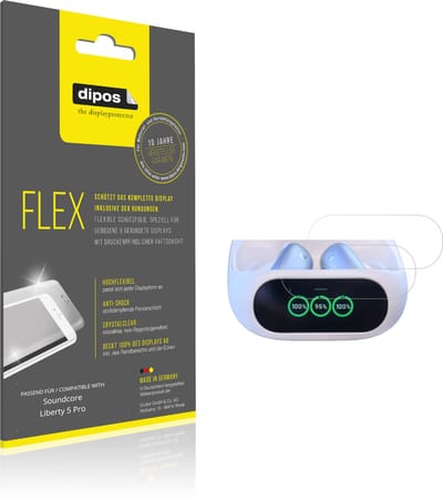 dipos – 2x Beschermfolie geschikt voor Soundcore Liberty 5 Pro | 3D Full Cover Screenprotector | 100% Passend