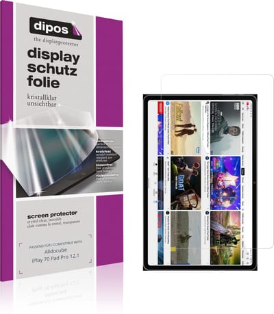 dipos – 2x Beschermfolie geschikt voor Alldocube iPlay 70 Pad Pro 12.1 | Krasbestendige & heldere Screenprotector Ultra-Thin