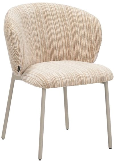 Bronx71® Eetkamerstoel Milo chenille beige/taupe - stoel