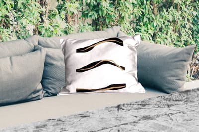 Buitenkussens - Tuin - Lijn - Zwart - Design - 50x30 cm