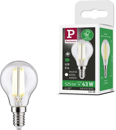 Eco-Line Filament 230 V LED-kogellamp E14 Set van 1 82 mm 525lm 2,5W 4000K Helder