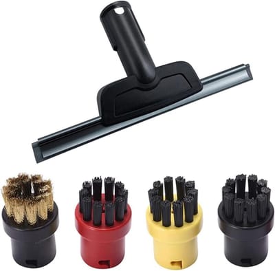 Stoomreiniger Accessoires - Nozzle en Borstels - Glazen Reinigen - Compact Lichtgewicht - 1 Set - Zwart