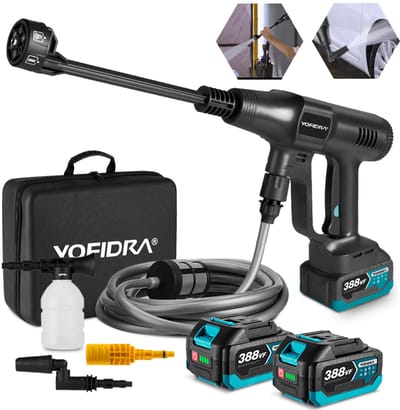Yofidra Accu Hogedrukreiniger - 80 bar - Mobiele Hogedruk-waterpistool - Hogedrukspuit - 250 l/h - Terrasreiniger - voor auto & balkon