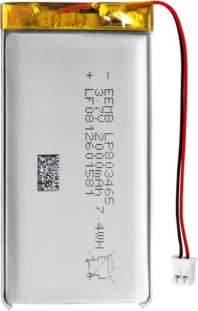 Oplaadbare Batterij - Lithium Polymeer - Elektronica - Met Draad - 2000mAh - Zwart