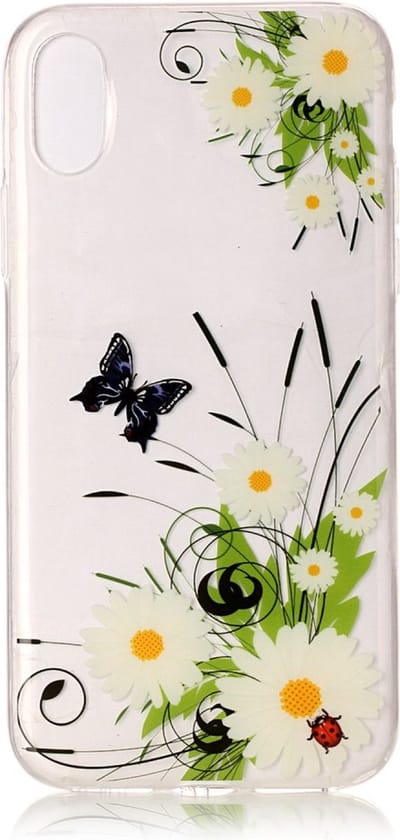 Peachy Lente madelief bloemen TPU hoesje geschikt voor iPhone X XS case cover