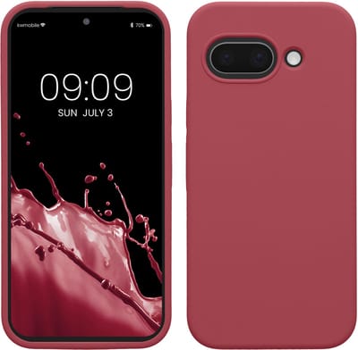 kwmobile telefoonhoesje geschikt voor Google Pixel 9a - Hoesje met siliconen coating - Smartphone case in donkerroze