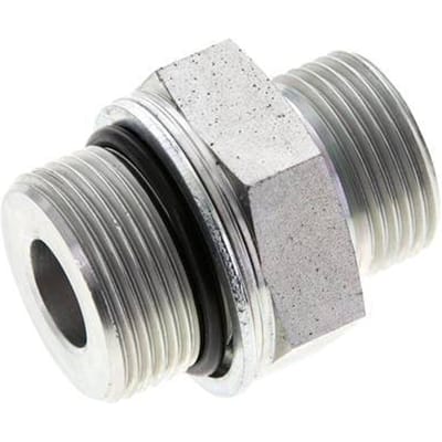 UN 1-3/16''-12 x M33x2 Verzinkt Stalen Borstnippel ORFS 400 Bar - Hydrauliek - FL2S-M-EZE-103U-M33-O