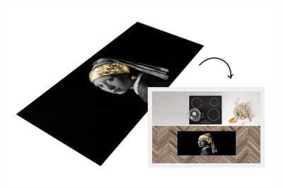 Keukenloper - Loper keuken - Meisje met de parel - Goud - Vermeer - 120x50 cm - Keukenloper vinyl