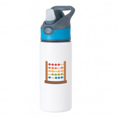 Hacebo® - Leren rekenen waterfles met rietje blauw - Kind - Kinderen - Telraam - leren tellen - wiskunde - water fles - 650ML