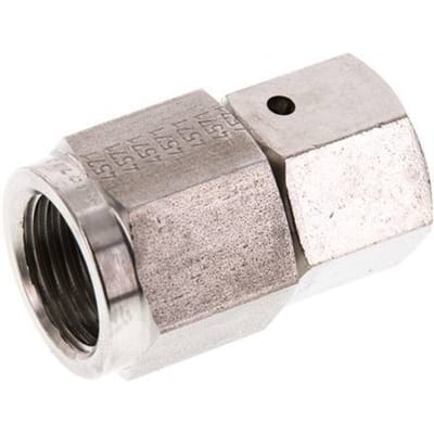 12S & G1/2'' RVS Rechte Draaidoorvoer Binnendraad voor manometers 630bar FKM Afdichtconus ISO 8434-1
