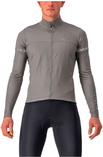 Castelli FONDO 2 Fietsshirt NICKEL GRAY/BLUE REFLEX - Mannen - maat L
