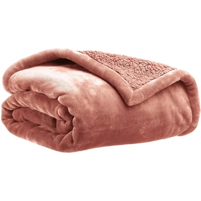 Dekentje Michka Vivaraise - Zachte dubbelzijdige polyester sprei in terracotta (180 x 220 cm)