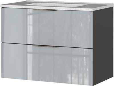 Wastafelkast Laurel Grafiet - Zilvergrijs - Breedte 81 cm - Hoogte 61 cm - Diepte 47 cm