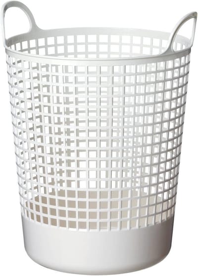 Omgoods - Grote Ronde Wasmand met Handvatten, Witte Kleur