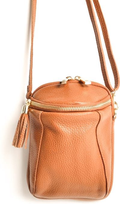 Giuliano schoudertas Amaryllis - Camel - Made in Italy