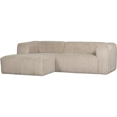 WOOOD Bean Chaise Longue Bank Links - Ribstof - Travertin - 73x254x178