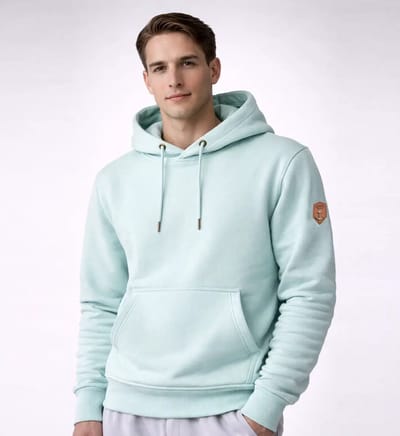 Lizzard Sports Heren Hoodie Mint – Maat S – Comfortabele Pasvorm Essential Hoodie – Casual Basic Sweater met Capuchon