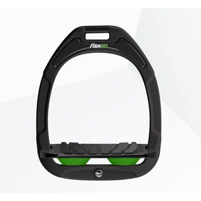 Zwart/zwarte/groene gekantelde grip stijgbeugels Flex-On Green Composite