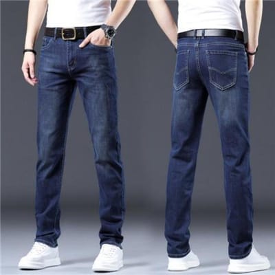 Heren Jeans Lente en Herfst High-end Smoky Grey Jeans Nieuwe Losse Eenvoudige Rechte Broeken Casual Veelzijdige Herenbroeken 6XL black