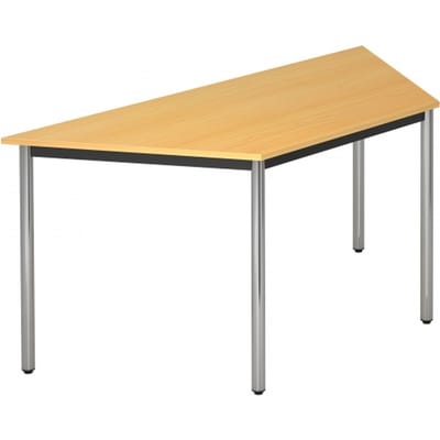 Vergadertafel DRTR »Barcelona« 160x80 cm trapezium vorm onderstel zilver/zwart