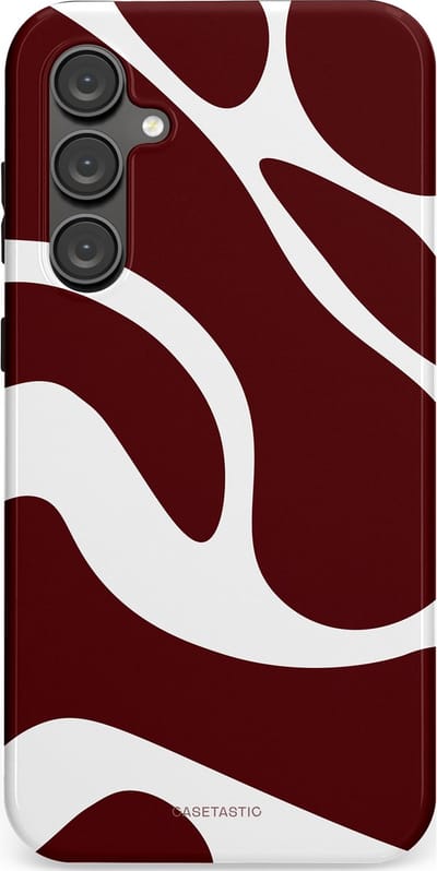 Casetastic Hoesje Geschikt voor Samsung S23 FE - Stijlvolle Beschermende Duo-layer Case - Bordeaux Swirl