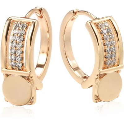 Nieuwe Retro Glanzende Creolen Rose Goudkleurig Mode Bruiloft Sieraden Unieke Moderne Natuurlijke Zirkonia Druppeloorbellen beige