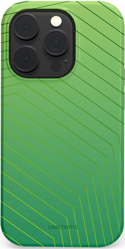 Casetastic Hoesje Geschikt voor Apple iPhone 14 Pro Magsafe - Stijlvolle Beschermende Duo-layer Case - Neon Groen Net