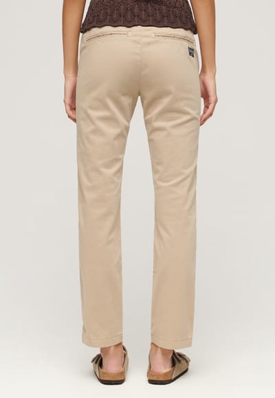 Superdry - Chino met halfhoge taille - Dames - Broeken