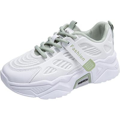 Papa Schoenen voor Dames In Herfst Nieuwe Ademende Koreaanse Sportschoenen Ins Dikke Zool Student Hardloopschoenen 41 white