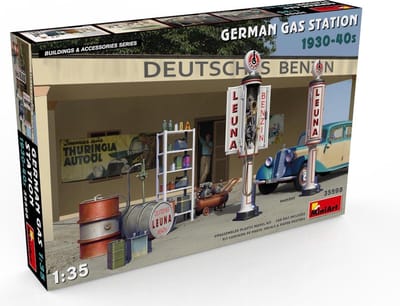 MiniArt Modelbouwpakket Militaire voertuigen - 35598 German gas station 1930-40#039 Plastic - 1:35 - Modelbouw