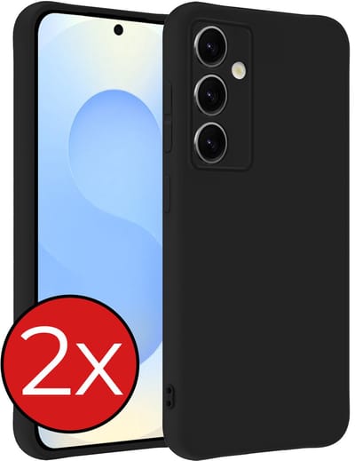 Hoesje - 2 Stuks - Geschikt voor Samsung Galaxy S25 FE - Sterk & Shockproof - Telefoonhoes - Back Cover - Case Siliconen - Telefoon Hoes - Zwart