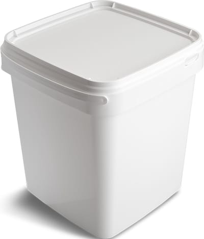 10 liter Emmer Wit Vierkant