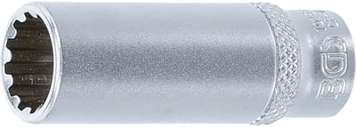 BGS Dopsleuteldop Gear Lock, diep - 1/4 - 12 mm