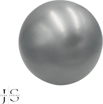 June Spring - Yoga Bal - Kleur: Zilver - 25cm diameter - Pilates - Fitness - Draagbaar - Buikspieren - Rugspieren - Armspieren - Schouders