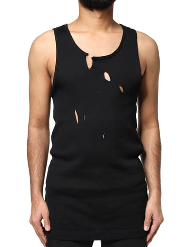 Versleten Geribbelde Tanktop