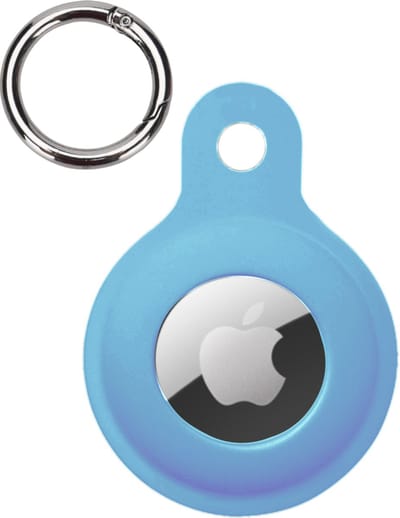 Hoesje Geschikt voor Apple AirTag 2 Hoesje Case Hoesje Geschikt voor Apple AirTag 2e generatie Sleutelhanger Siliconen Hoes - Lichtblauw