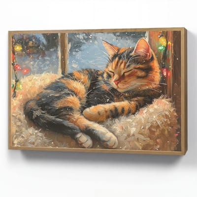 Wandlamp 90x60 cm - Oplaadbaar - Kat - Kerst - Winter - Dier - Wandlampen binnen woonkamer - Slaapkamer lamp - Decoratieve nachtlamp - Vloerlamp draadloos