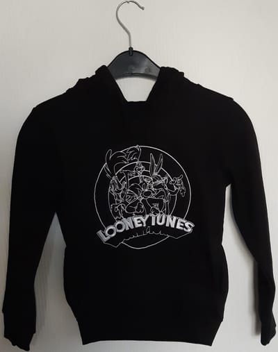 Little Eleven Paris hoodie maat 128 zwart