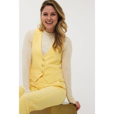 EsQualo Gilet Short City Yellow Maat: 36 | Gilets Outlet | Dames | Geel
