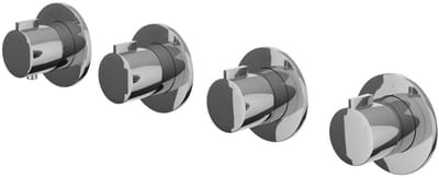 IVY Pact Afbouwdeel Inbouwthermostaat met 3 Stopkranen Symmetry met Ronde Rozetten - Chroom