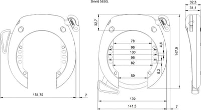 Abus Shield 5650 Large ART2 inclusief 100cm insteekketting en zadeltas - Zwart