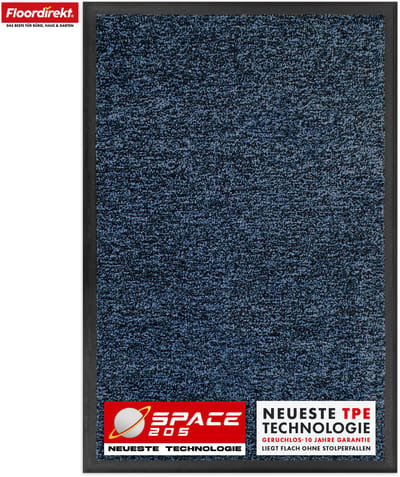 Floordirekt Vuilvangmat Space 205 - Blauw 60 x 90 cm - Antislipmat met Innovatieve TPE-Technologie in de Rand & Achterkant - Ideaal voor Entrees, Gangen & Voordeuren