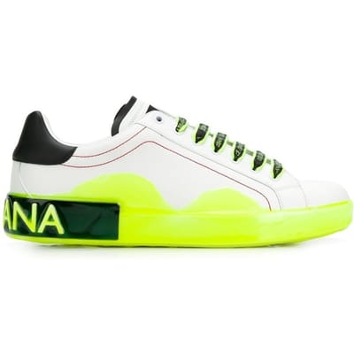 Dolce & Gabbana Heren Witte Kalfsleren Sneakers